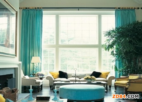 絲綢窗簾顯示豪華的外觀